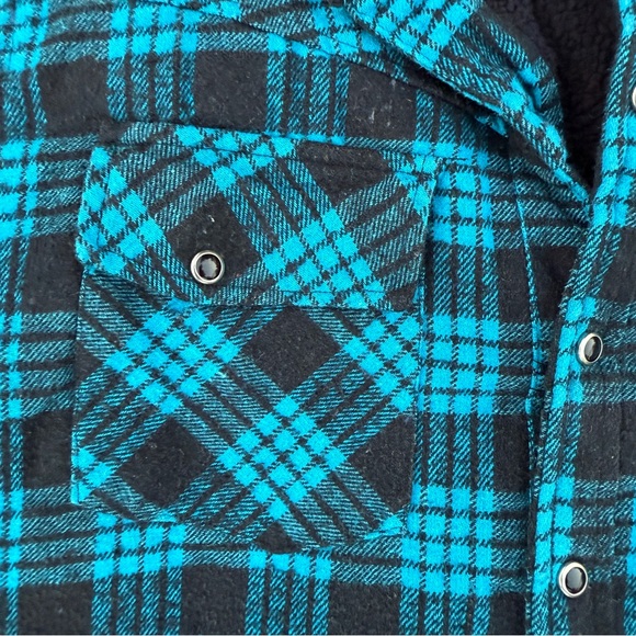 Armored Saint Plaid flannel Sherpa lined Button-Up Shirt jacket - Picture 3 of 6